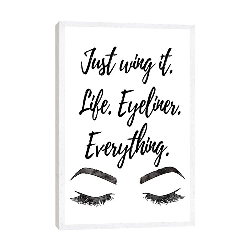 Just Wing It 1 Piece Wall Art on Canvas, 66.04 cm H x 45.72 cm W, White Framed Canvas