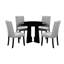 Table ronde noire de 43 po pour la salle à manger, la construction, pouvant accueillir 4 po de cuisine d'assemblage de 4 po, noire, fonctionnelle et facile à installer