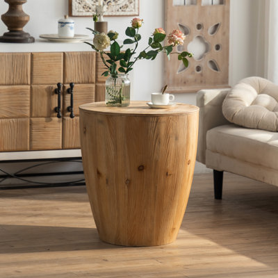 Table basse tendance avec rangement en bois de sapin et l 21,67 po x P 22,75 po, capacité de poids de 220 lb, option, matériaux élégants en forme de seau