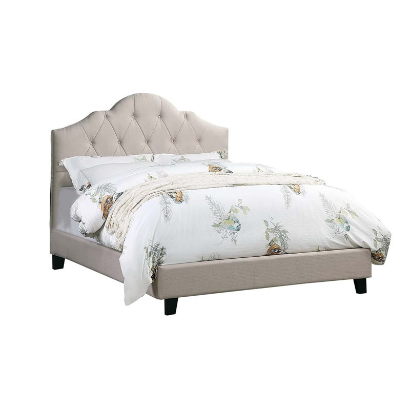 Angeleigh Upholstered Platform Bed, Gray, Full