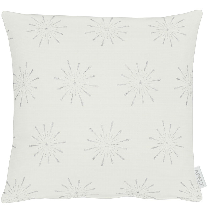 Brais Square Cushion, 39cm H x 39cm W, White/Silver, Polyester/Polyfill