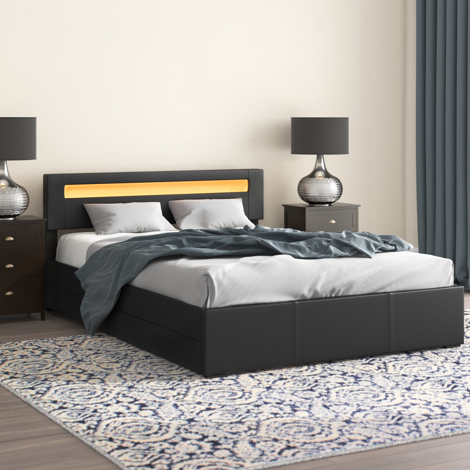 Steelside™ Beckham Upholstered Platform Bed & Reviews