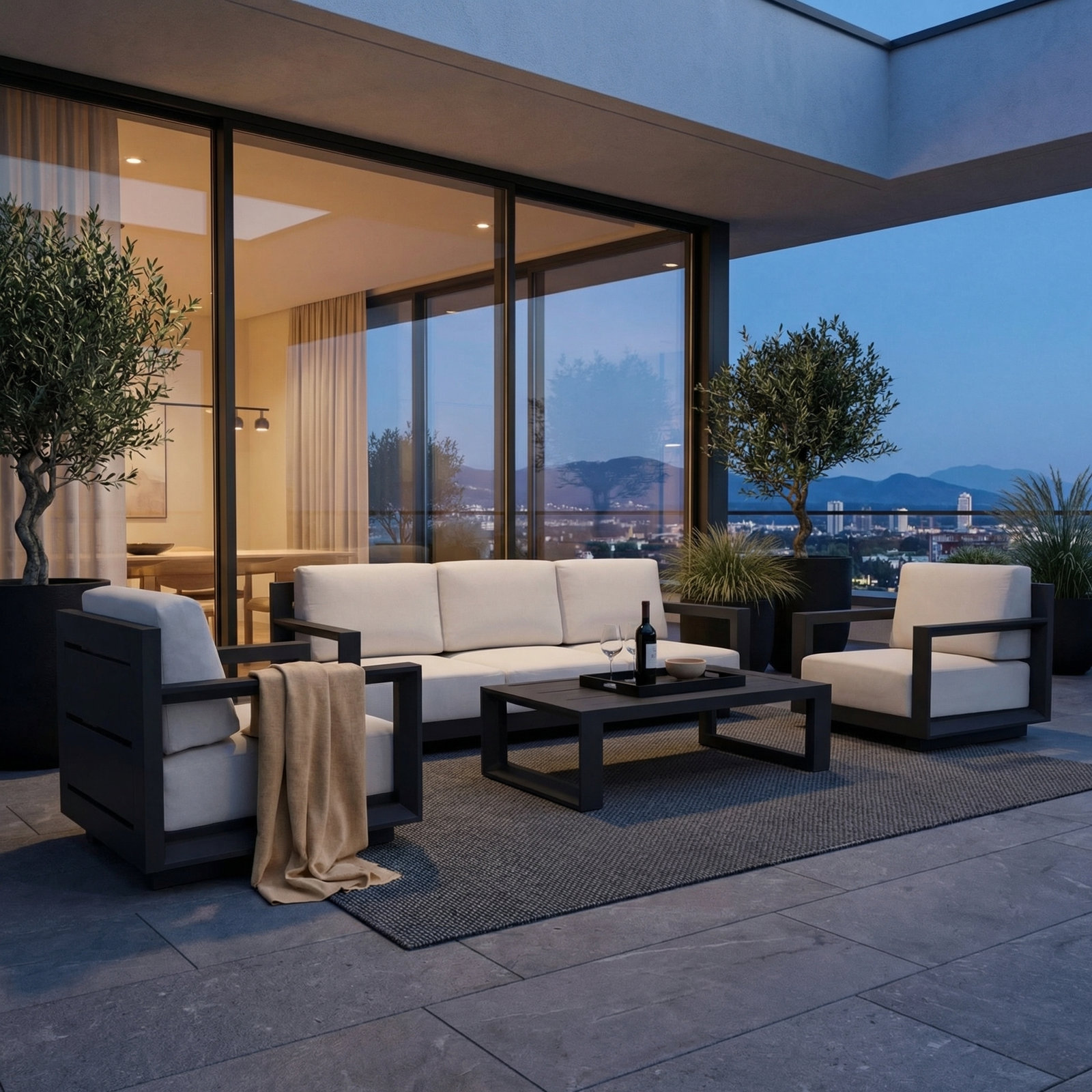 Aden 5-Person Patio Seating Group, Cream