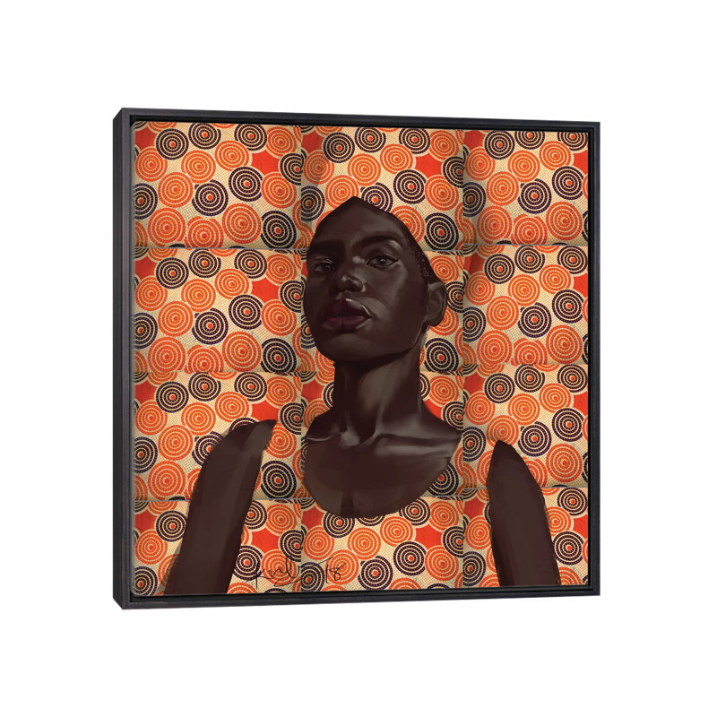 « Cire Series II » par Adekunle Adeleke, reproduction d’art, H 37 po x l 37 po x P 1,5 po, Toile avec cadre noir patiné