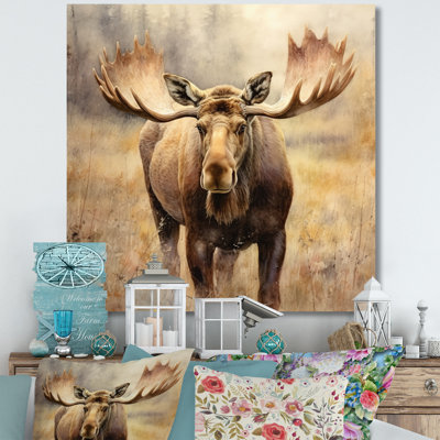 «Moose Serenity I - Moose», reproduction sur toile encadrée