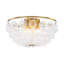 6 - Light Bowl Beading Ribbed Glass Cluster Semi Flush Mount