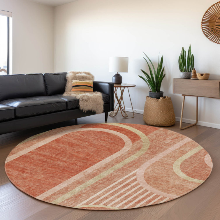 Premium Machine Washable Cerrito AMF532 Salmon Rug