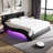 VARELON Modern Queen Platform Bed Frame with LED Headboard Lights, Bluetooth Speakers, Built-In Massage & USB Charging Ports-1917973142-1917973143