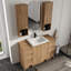 Ensemble de meuble-lavabo simple autoportant 48 po avec plateau de meuble-lavabo en résine Vowar et 12 po de rangement mural pour salle de bain-1293475474