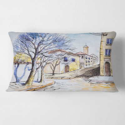 White House In Summer VIllage - Traditional Printed Throw Pillow