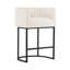 Tabouret de comptoir rembourré 27 po avec dossier arrondi, structure en métal et repose-pieds 27 po-122949654