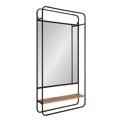 Siipola Metal Flat Mirror with Shelves