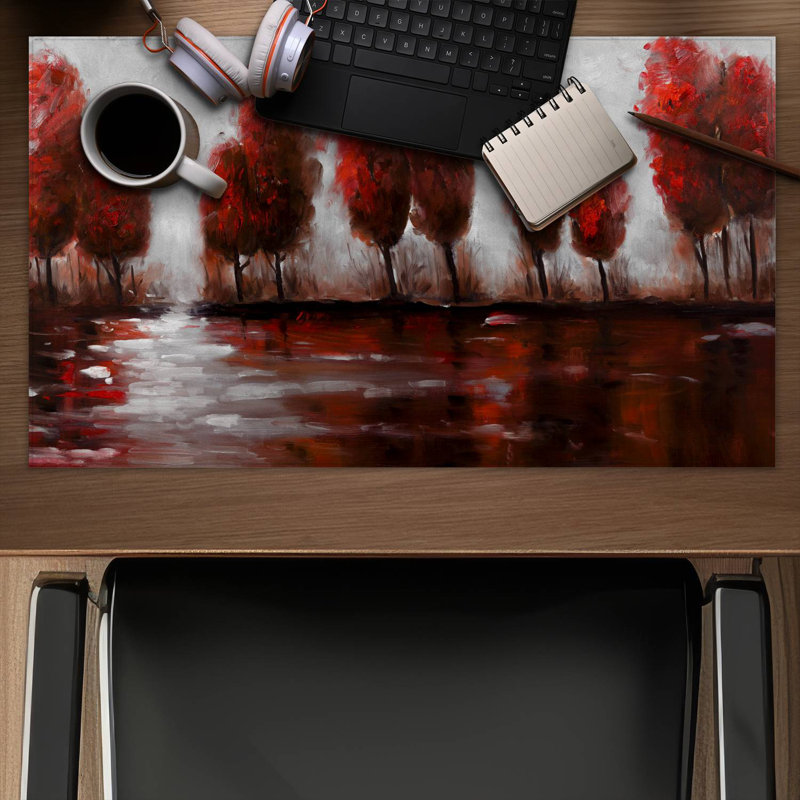 Red trees - 14.00"x24.25" Desk mat