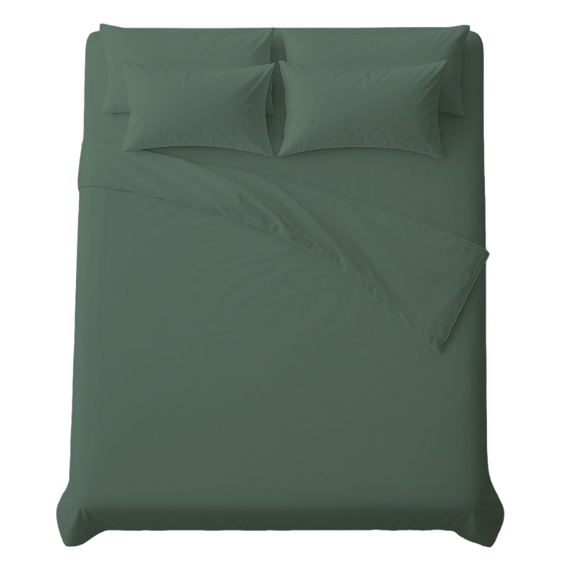 All-Season Microfiber Sheet Set - Soft, Lightweight, And Durable, Green, Full Sheet Set with 4 Pillowcases