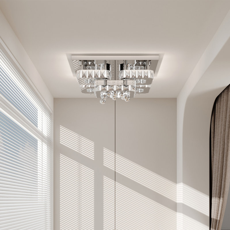 Flush Mount, Metal；Crystal, Metal；Crystal, sliver
