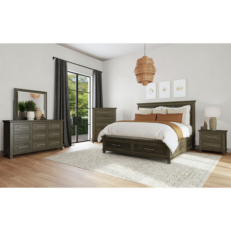 Sneed Queen Storage Bed In Grey, Gray, King