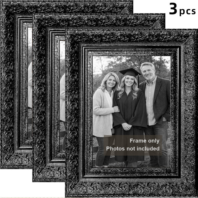 Cadre photo 3 pièces 11 po x 14 po 11 po x 11 po, Noir, 3, 11" W x 14" H
