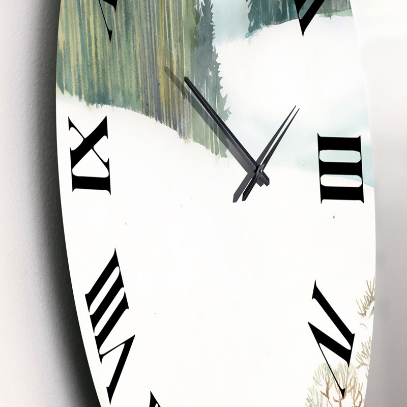 Pine Forest In Snowy Winter Landscape - Traditional wall clock, Medium