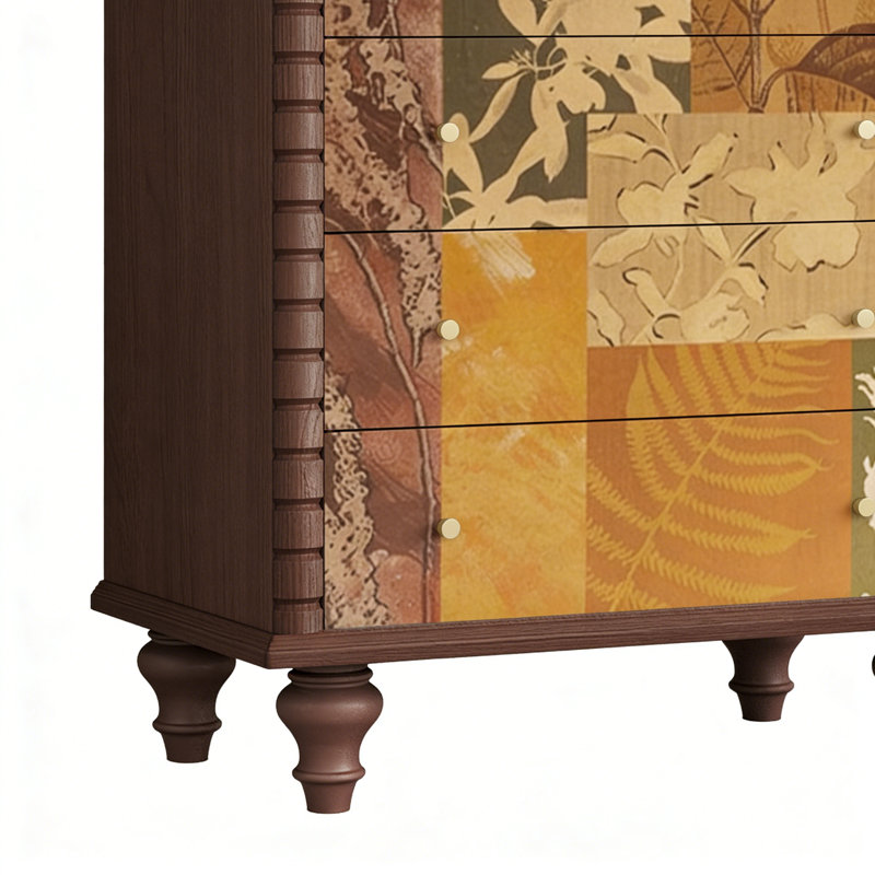 Commode d'entrée Mid-Century en bois massif, Brun