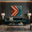 Art mural sur toile brun à motif de chevrons du sud-ouest 219-542508643