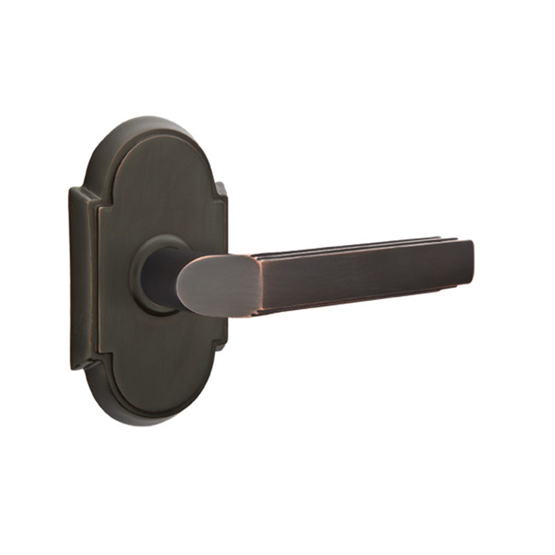 Levier de porte avec rosette Milano, Droite, Bronze huilé