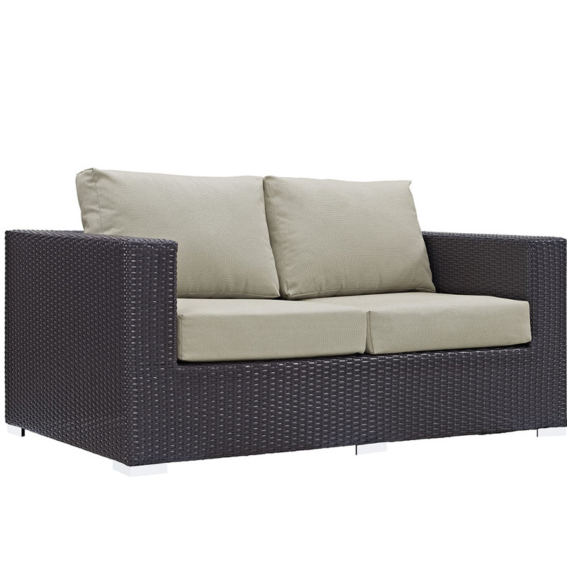 Causeuse d'extérieur en rotin Convene, Beige