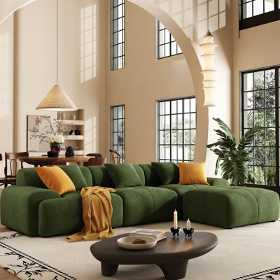 113" Modern “Compression Boneless Sofal-shaped Cloud Couchand