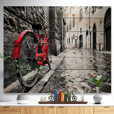 « Retro Vintage Red Bike » - Reproduction de photo