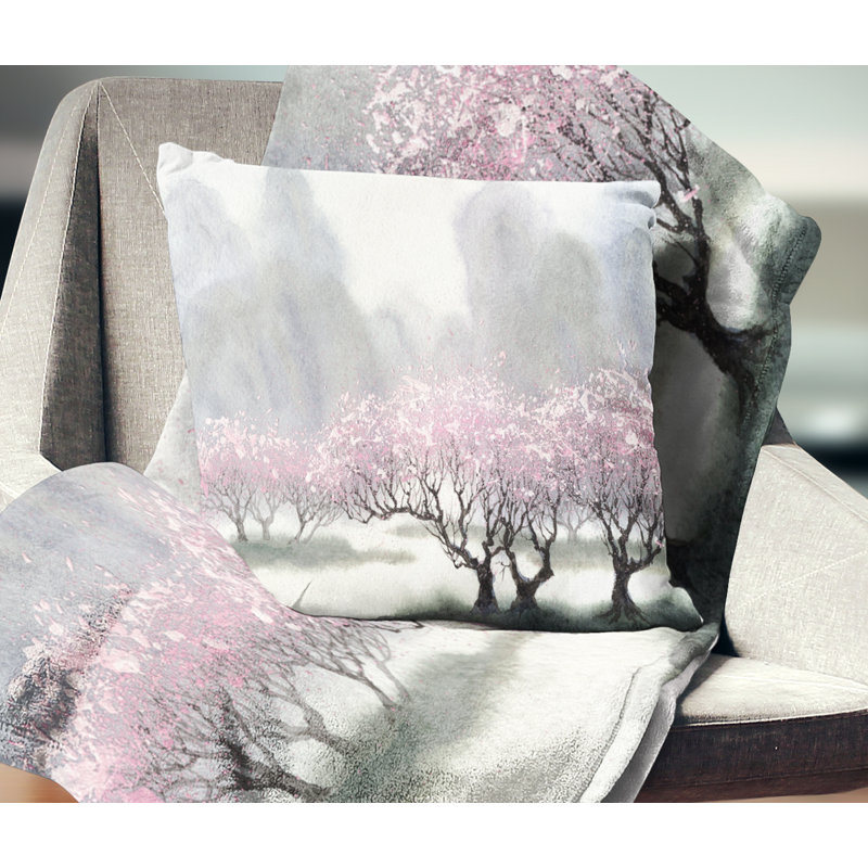 Coussins de paysage au printemps, 16 po x 1 po, Carré