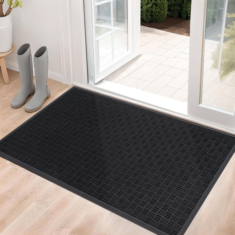 Heavy Duty Durable Door Mat for Outdoor Indoor, 36"x61.5", Black
