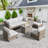 Jeanan Wicker 6 - Person Modular Patio Conversation Sets with Cushions-2058598060