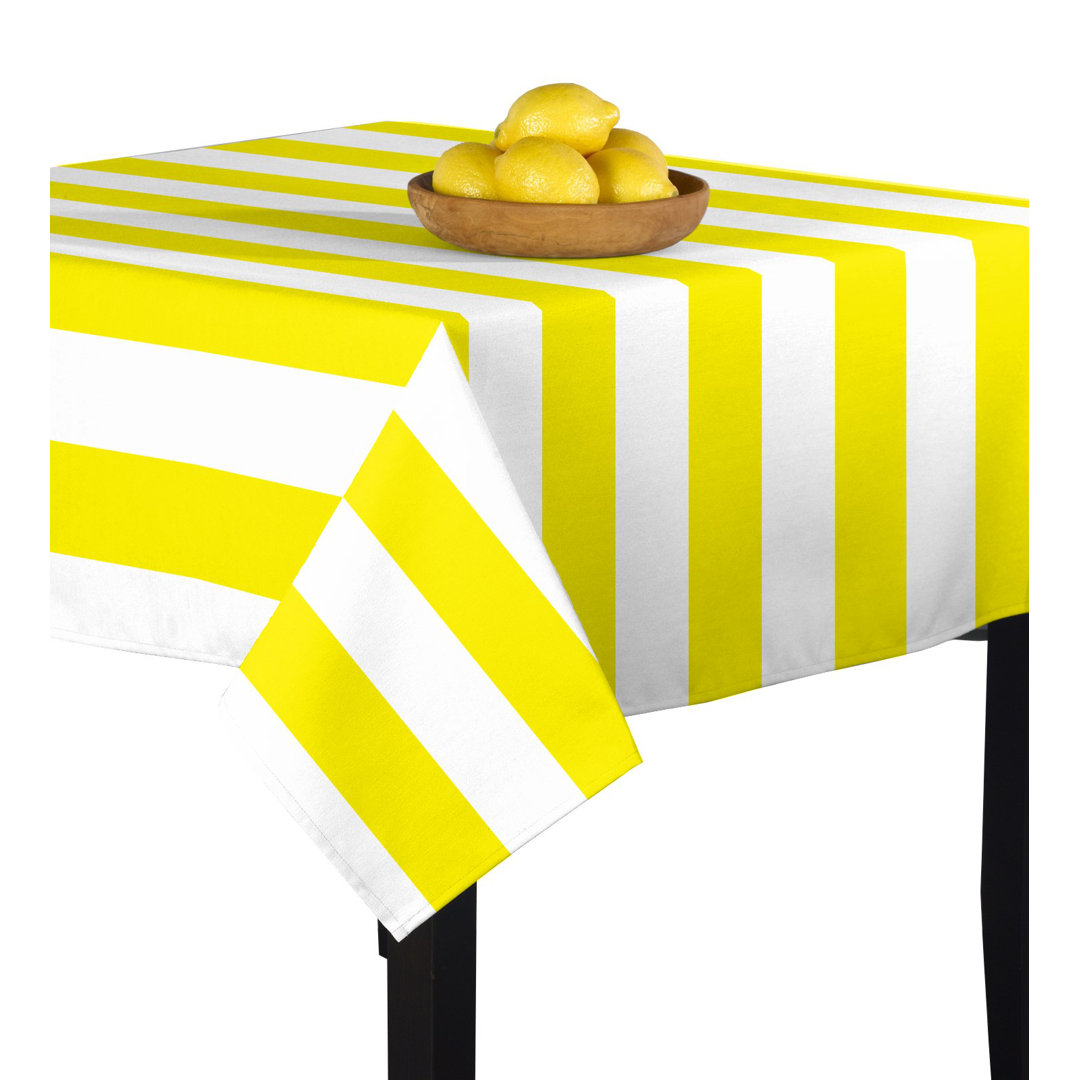 Caius Cabana Stripe Rectangular Washable Polyester Tablecloth for Dining Linen Winston Porter 
