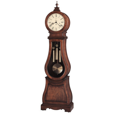 Arendal Grandfather Clock, Mora Style Curvaceous Case, German Westminster Chime, Convex Glass