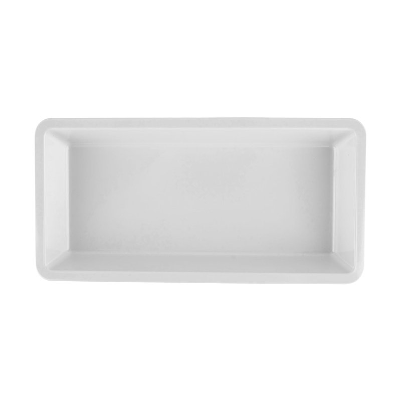ML-121-W - 16 oz (20 oz. Bord complet), plat rectangulaire en mélamine blanche 9,25 po x l 4,5 po H 1,25 po, GET, Milano
