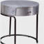 Table d'appoint en aluminium avec rangement noir
