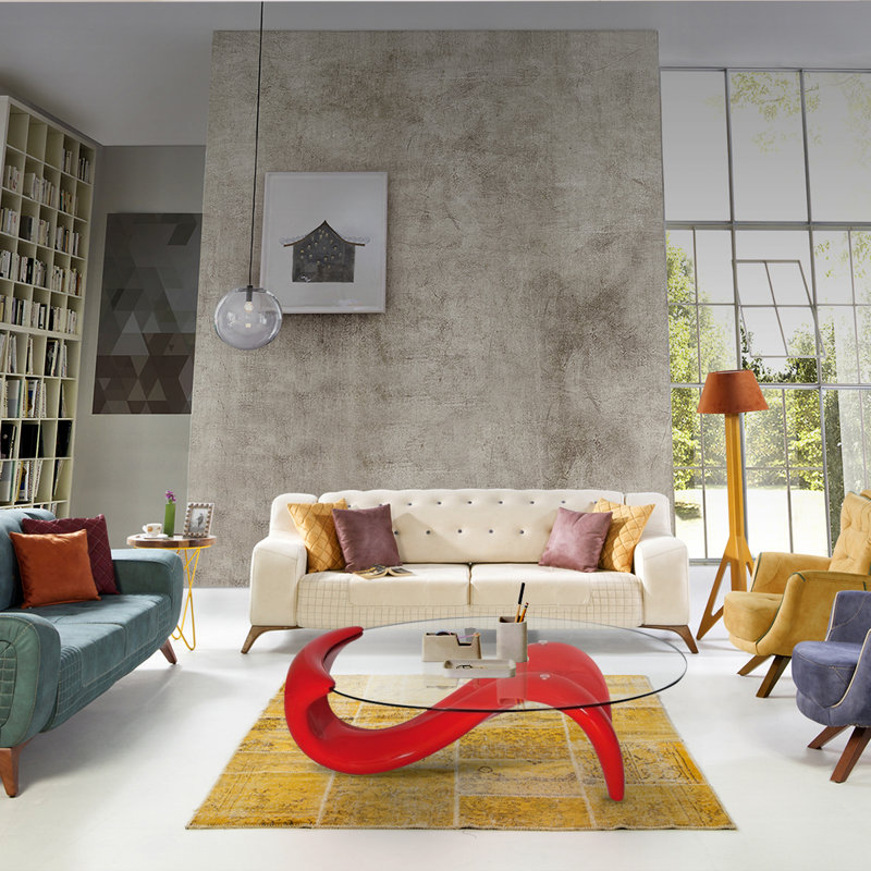 Table basse avec rangement Carrigan, Rouge