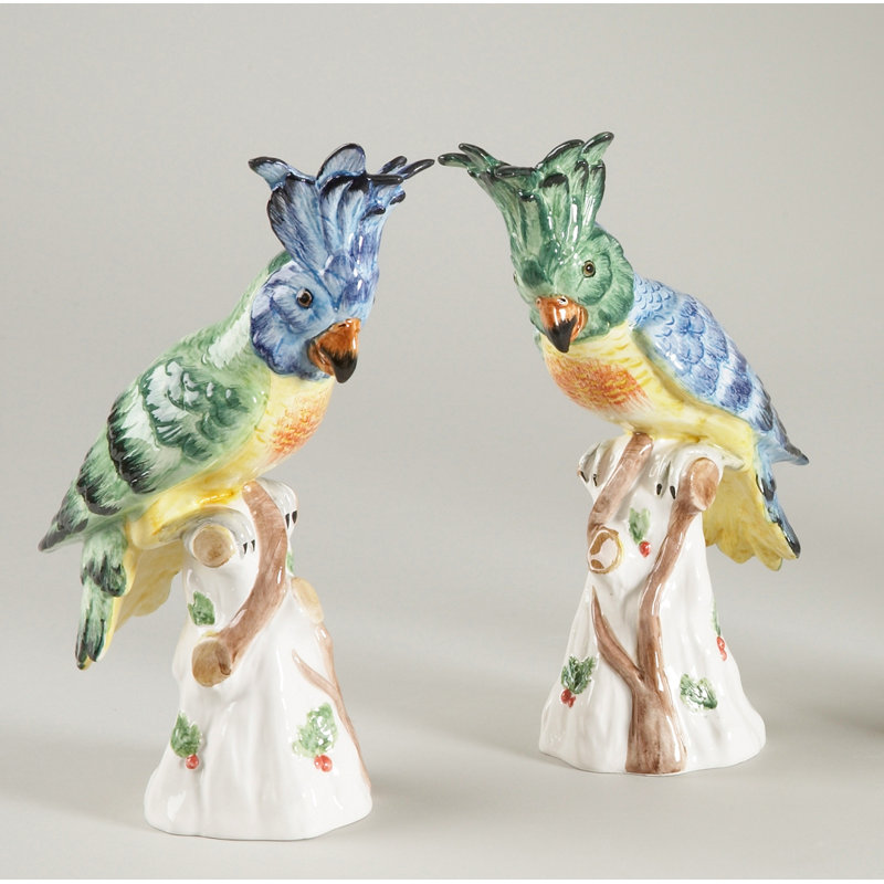 2 Piece Hope Parrots Figurine Set, Blue/Green/Yellow