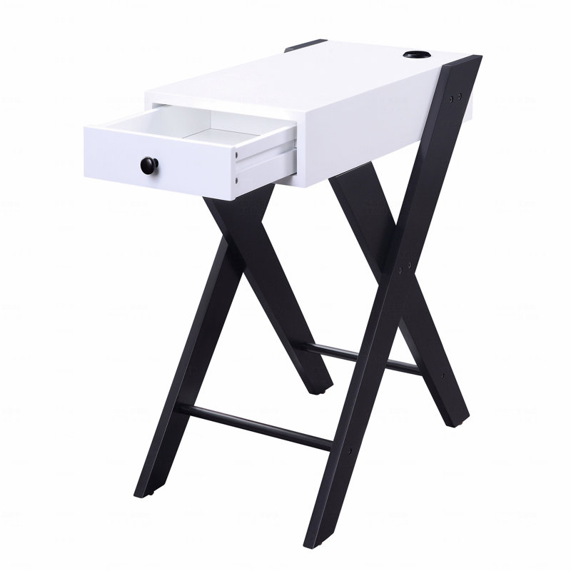 Table d'appoint avec ports USB, Blanc