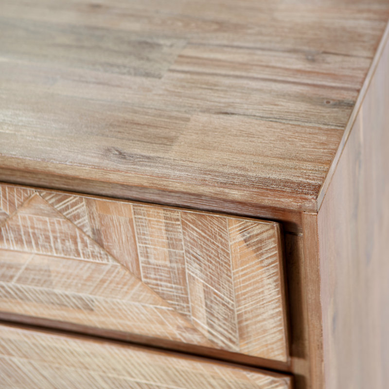 Solid Wood 90 cm W Chest of 3 Drawers