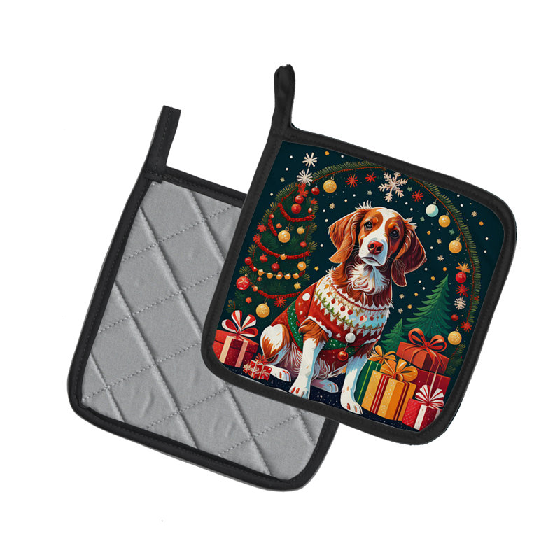 Paire d'épagneuls de Noël Brittany
