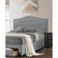Lit simple avec un design moderne et un compartiment de rangement caché avec tête de lit tapissier gris