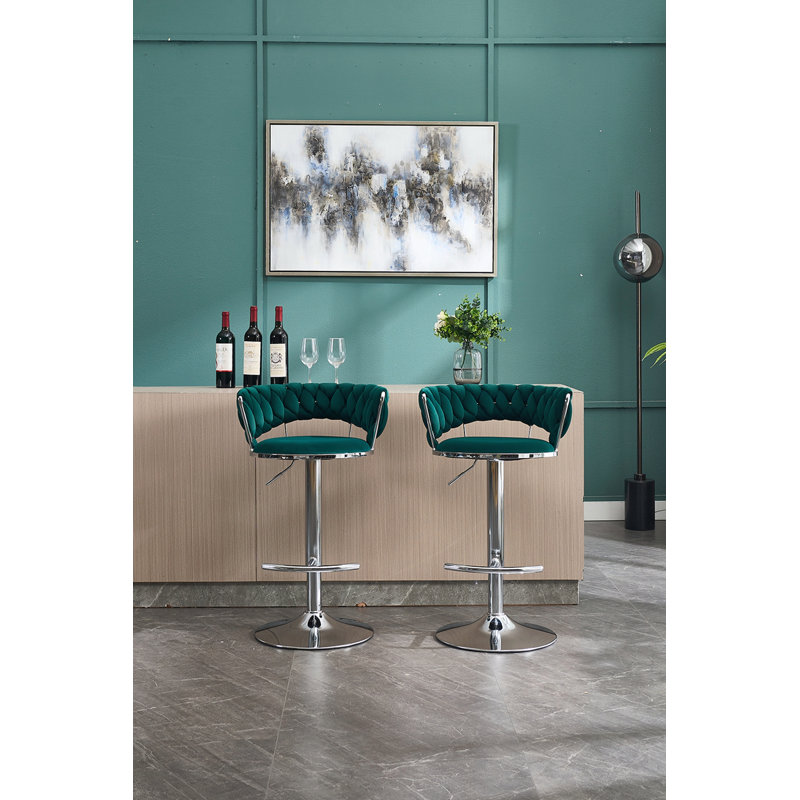Ensemble de 2 tabourets de bar, Vert