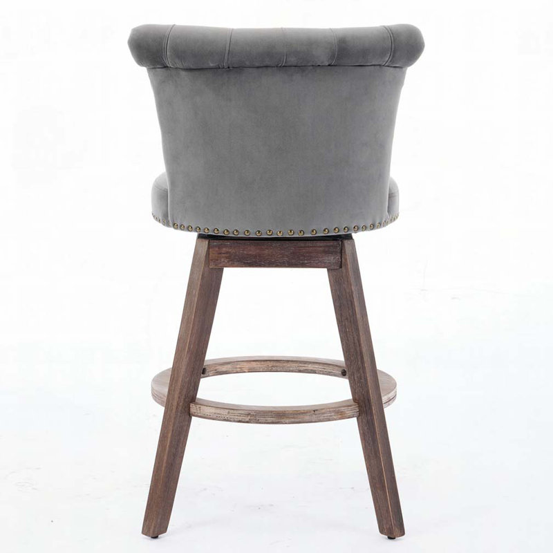 Tabouret de bar pivotant à 360 °, Gris