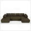 Canapé modulaire de 138,5 po, canapé en forme de U, salon, appartement, canapé 6 places, canapé combiné libre (tissu en filet), tissu respirant-441836049