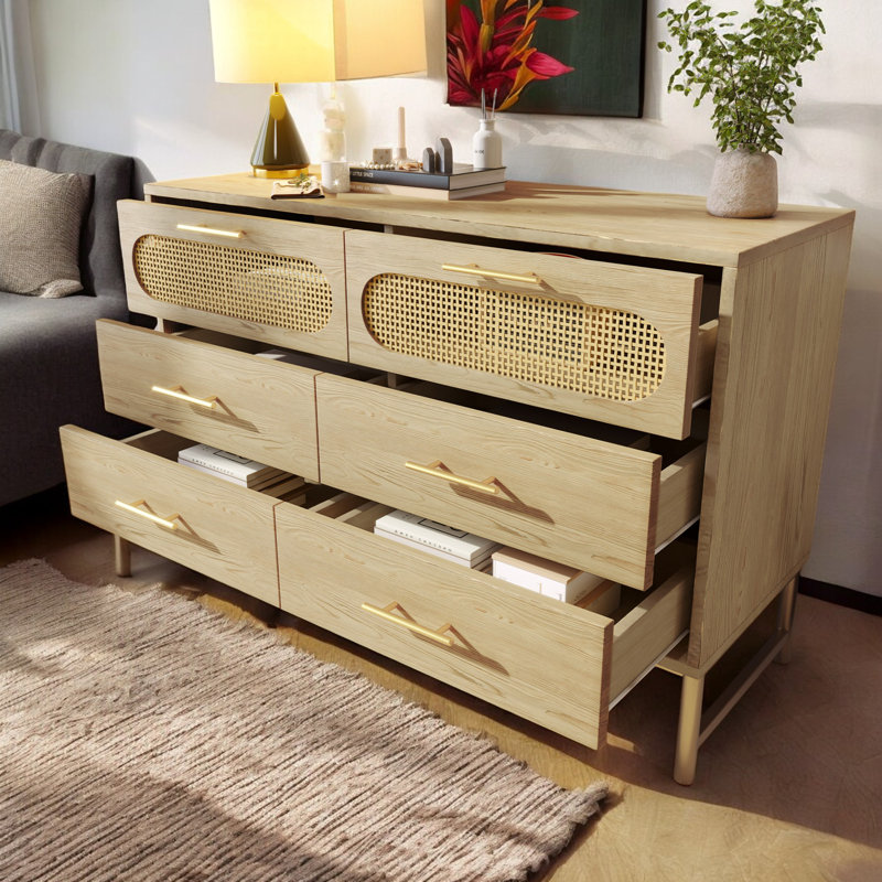 Apogee Black Sideboard With Chest Of Drawers And Storage Space, Golden Handles