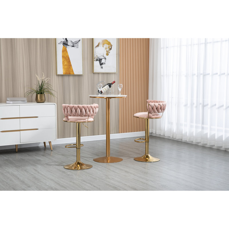 Tabourets de bar pivotants réglables de conception moderne en tissu de polyester pour le confort de la cuisine et de la salle à manger