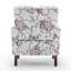Chaise avec accoudoirs en mélange de polyester à motifs, structure en bois de bouleau massif avec pieds fuselés bruns, chaise d'appoint rembourrée de mousse avec garniture pour le bureau du salon