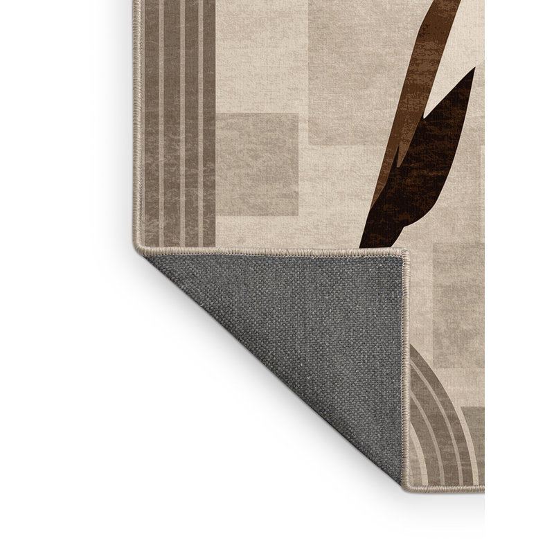 Tapis moelleux moelleux à motif arc-en-ciel art déco Freshford, 2 x 5