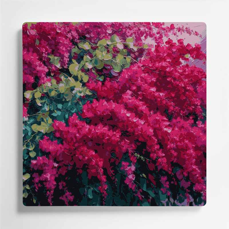 Art mural en métal Botanical Bougainvillea Brown, H 12 po x l 12 po