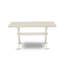 L'ensemble de salle à manger 6 pièces contient une table de salle à manger rectangulaire avec des pieds en X et 4 chaises Parson en tissu de lin Shitake foncé avec un banc, blanc lin-1407803569